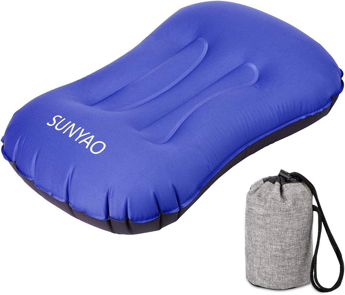 Ultralight Inflatable Camping Pillows - Compressible, Compact, Inflatable, Comfortable, Ergonomic Pillow for Neck & Lumbar Support While Camping,Backpacking,Hiking