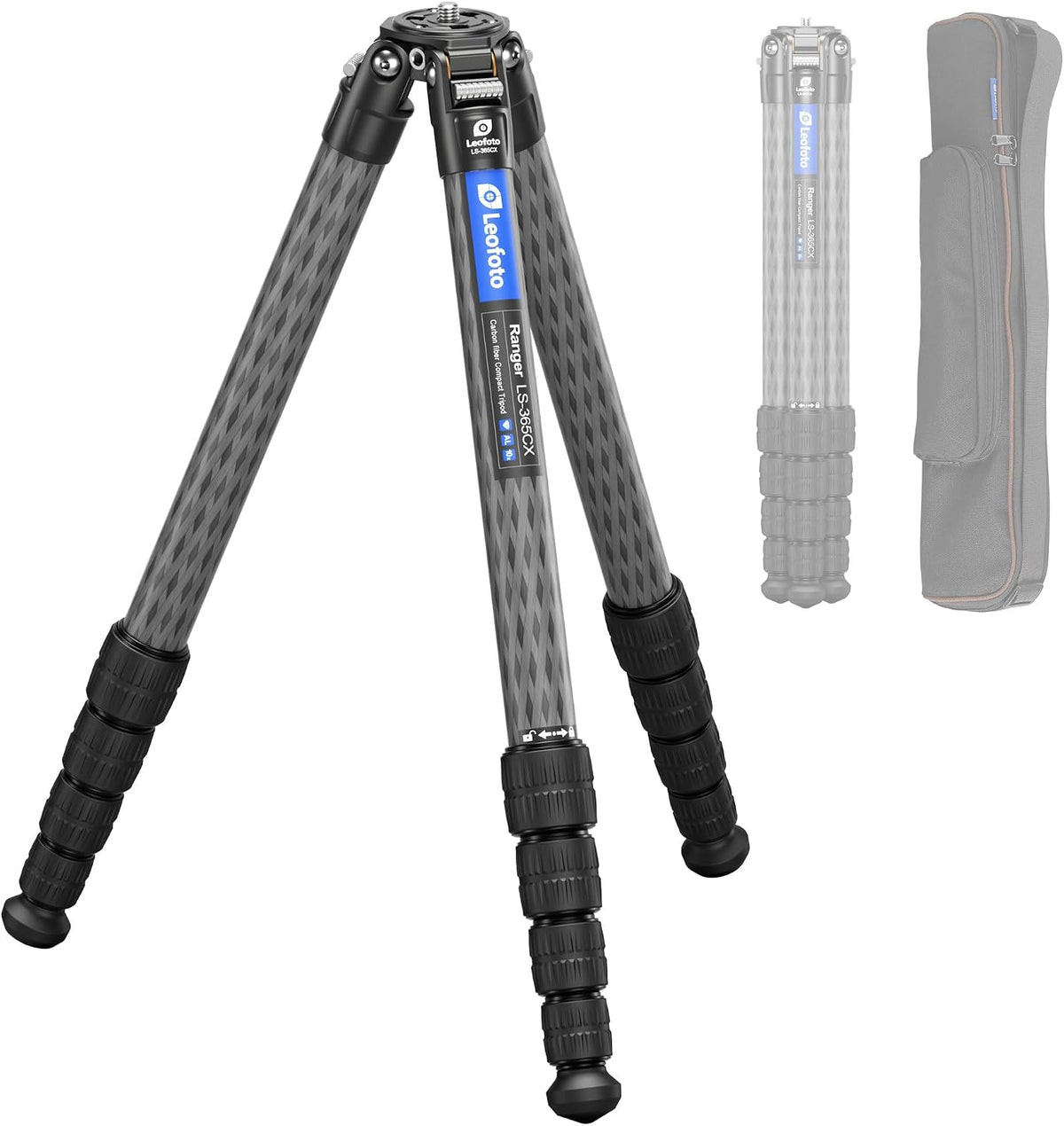 LEOFOTO LS-365CX Professional Camera Tripod, 3/8" Mounting, Folded 3", Length 60”, 5 Section, Compact Carbon Fiber 1.77kg Lightweight Tripod Stand for DSLR Video Camcorder, Max Load 44lbs/20kg