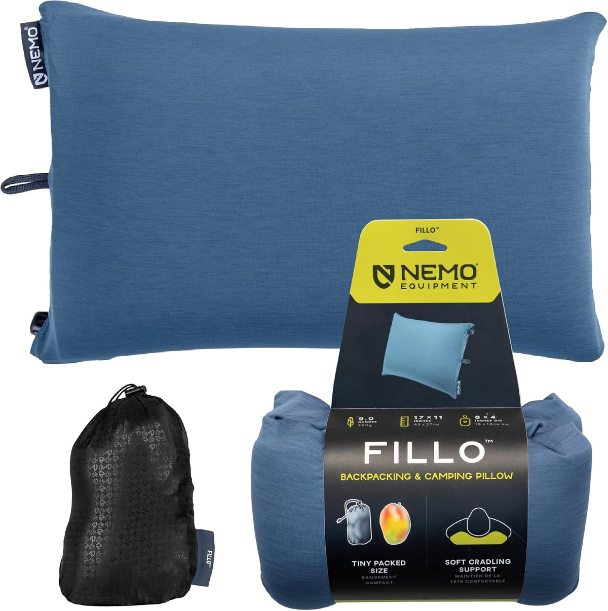 NEMO Equipment Fillo Camping Pillow - Mango/Golden Oak