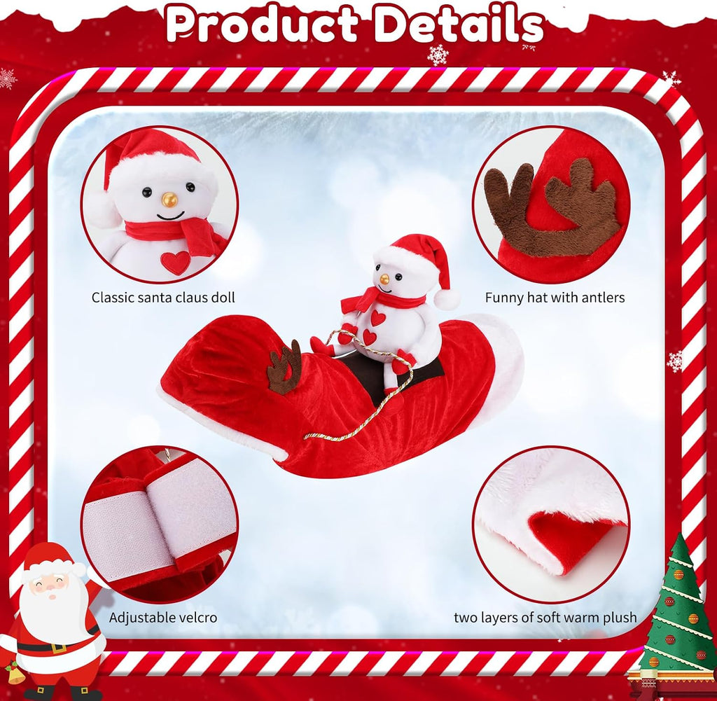 BWOGUE Santa Dog Costume, Dog Christmas Outfit, Santa Rider Costume, Size L