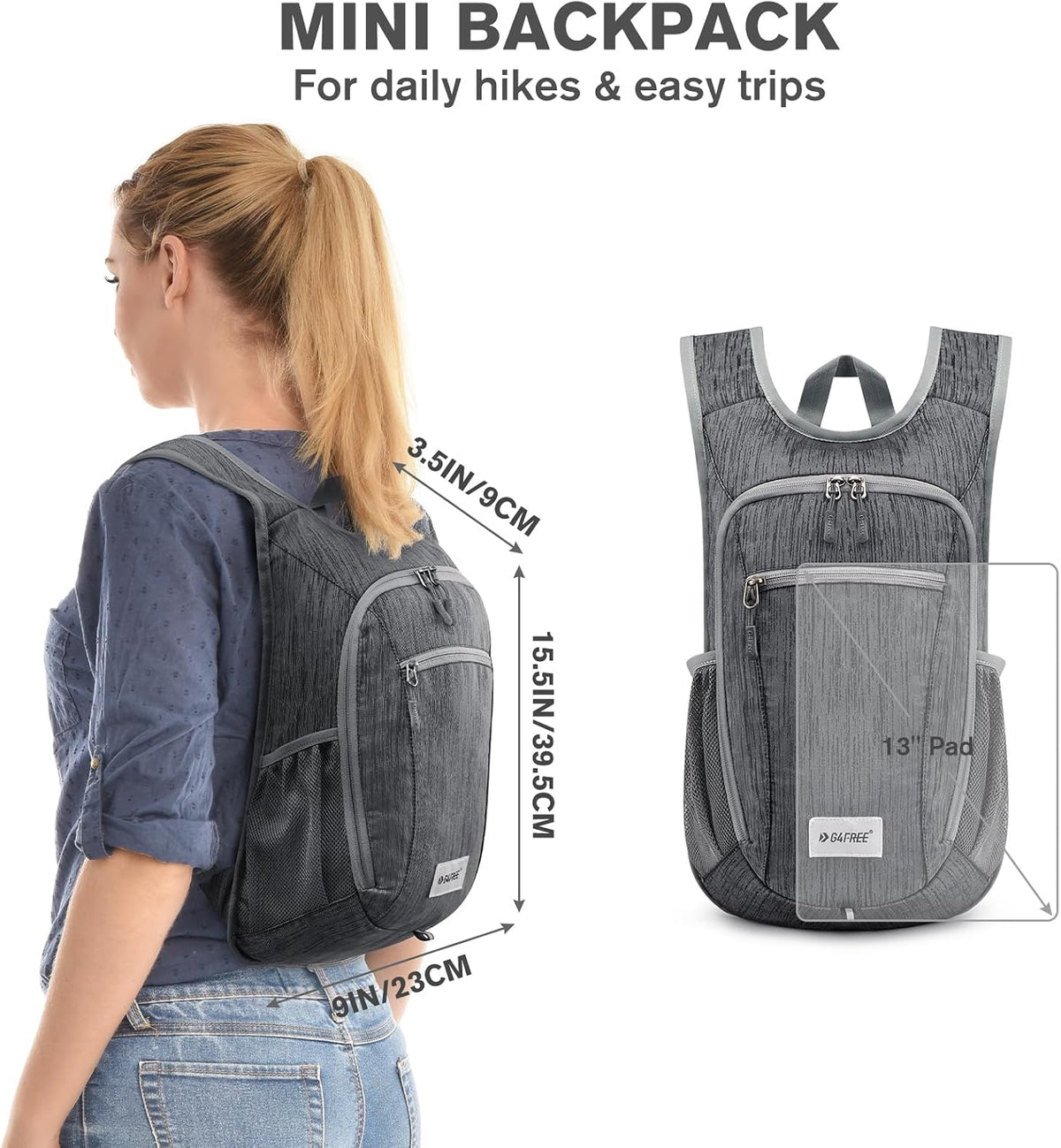 G4Free 10L/15L Hiking Backpack Lightweight Packable Hiking Daypack Small Travel Outdoor Foldable Shoulder Bag
