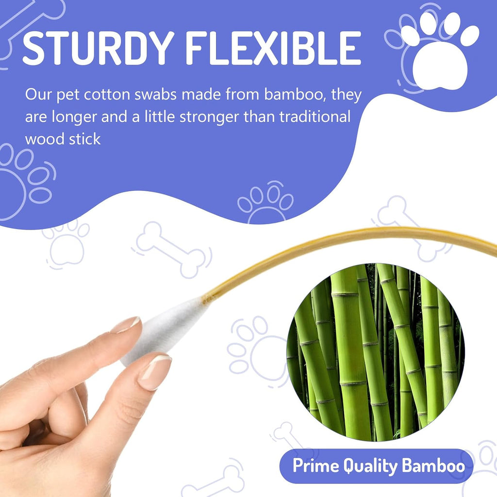 200PCS Large Cotton Swabs in Storage Box, 6 Inch Dog Ear Swabs