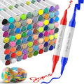 WELLOKB 80 Colors Dual Tip Chisel & Brush Acrylic Paint Markers, Fabric Markers, Permanent Acrylic Paint Pens for Wood, Glass, Rocks, Paper, Coloring book, Ceramic, DIY Crafts for Adults