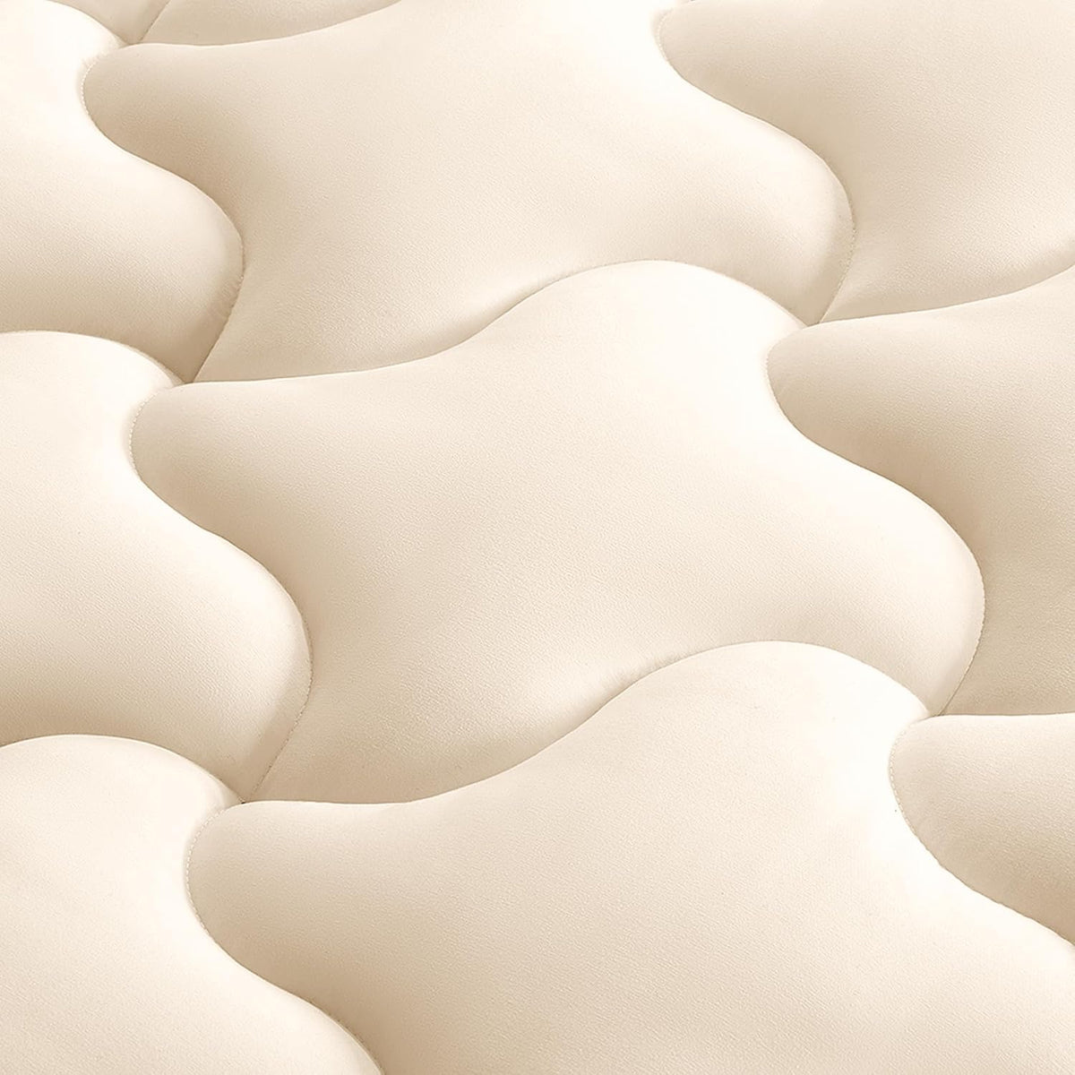 SLEEP ZONE Cooling Mattress Topper Queen Mattress Pad, Quilted Fitted Mattress Cover, Machine Washable, Soft Fluffy Down Alternative, Deep Pocket 8~21 inch (White, Queen)