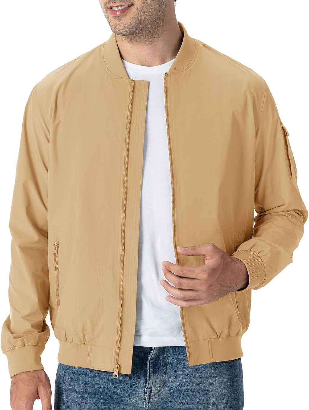 TBMPOY Men's Lightweight Jackets Casual Dress Golf Bomber Windbreaker Fall