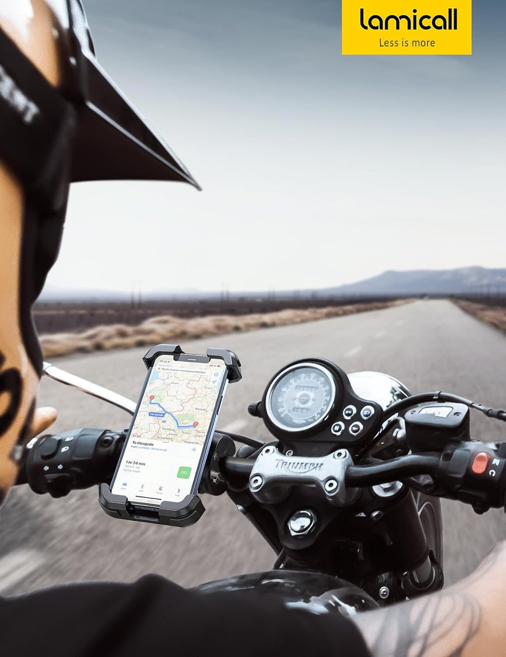 Lamicall Motorcycle Bike Phone Holder with Upgrade Quick Install Bar Clip