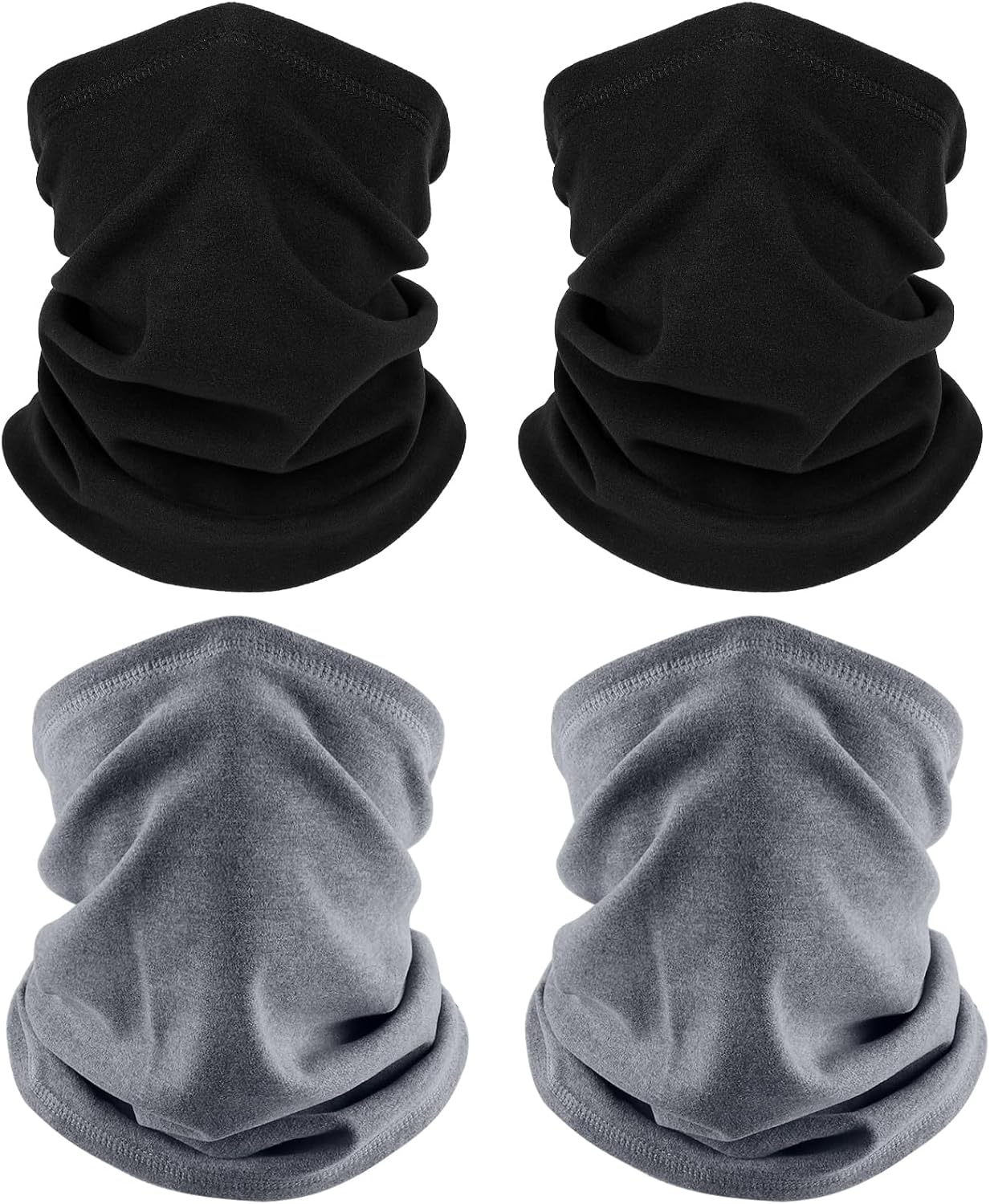 LUOLIIL VOE 4 Pack Winter Neck Warmer, Neck Gaiter Ski for Men & Women, Soft Fleece Face Cover Mask Scarf for Cold Weather