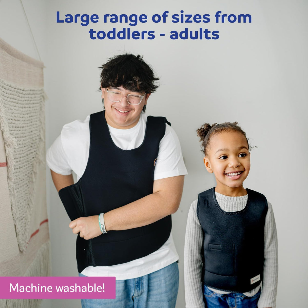 Fun and Function - Black Weighted Compression Vest for Kids & Adults - Calming Weighted Vest for Sensory Issues - For Toddlers, Kids, Teens & Adult - Black color is 1" Longer