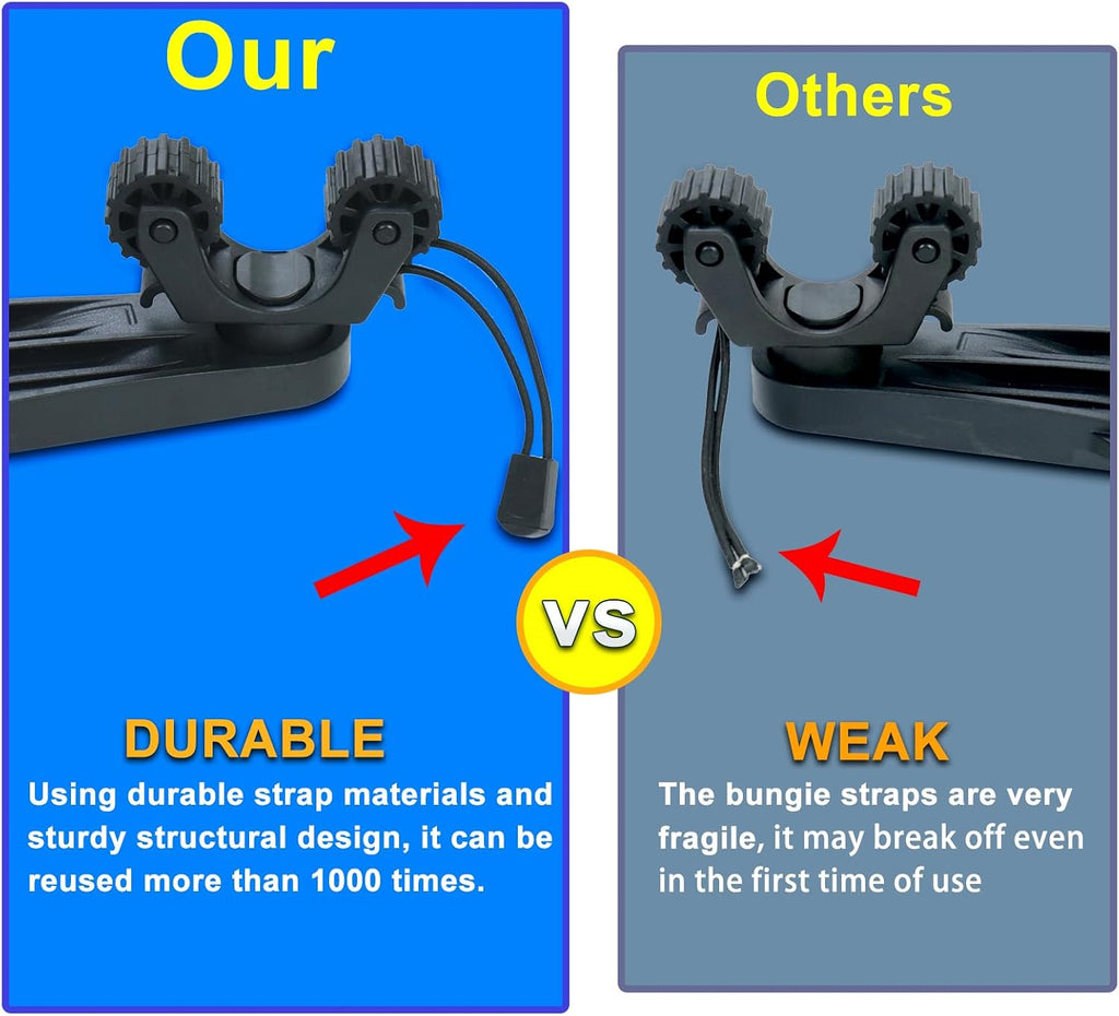 Huntury DoubleHeader Kayak Track Paddle Holder, Save Kayak Track Space, Kayak Paddle Clip, Kayak Track Mount Accessories, Kayak Oar/Fishing Net Holder for Fishing, Pack of 2