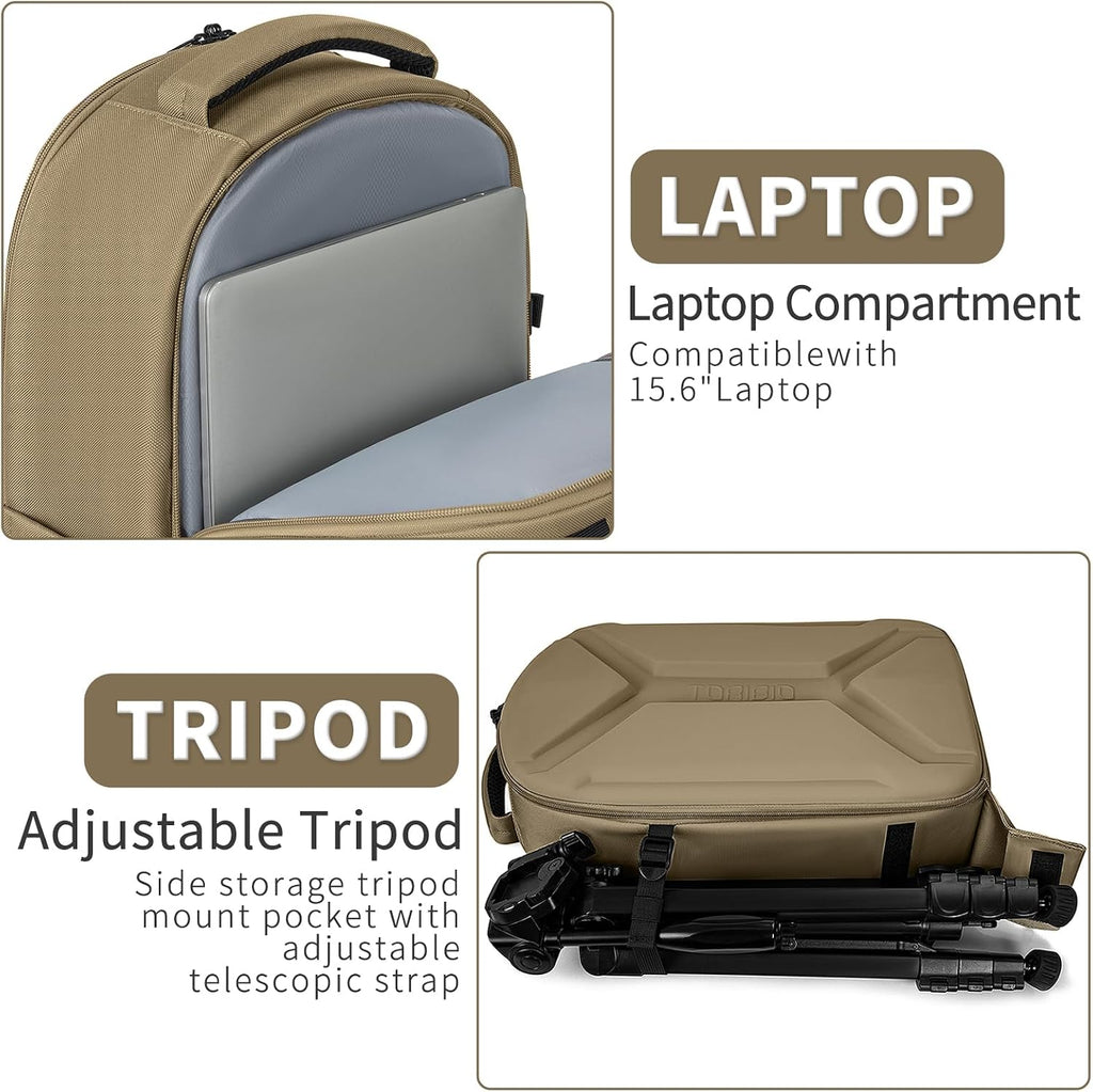 TORIBIO Large Hardshell Camera Backpack DSLR/SLR/Mirrorless Photography Bag