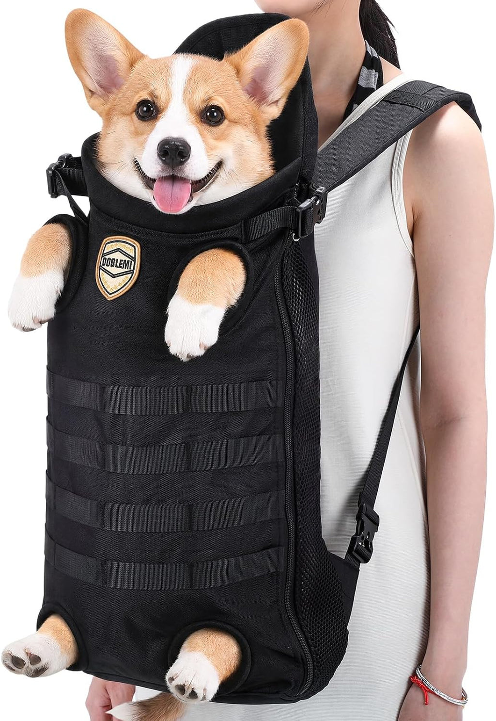 Dog Carrier Tactical Backpack for Medium Large 26-40lbs, Green