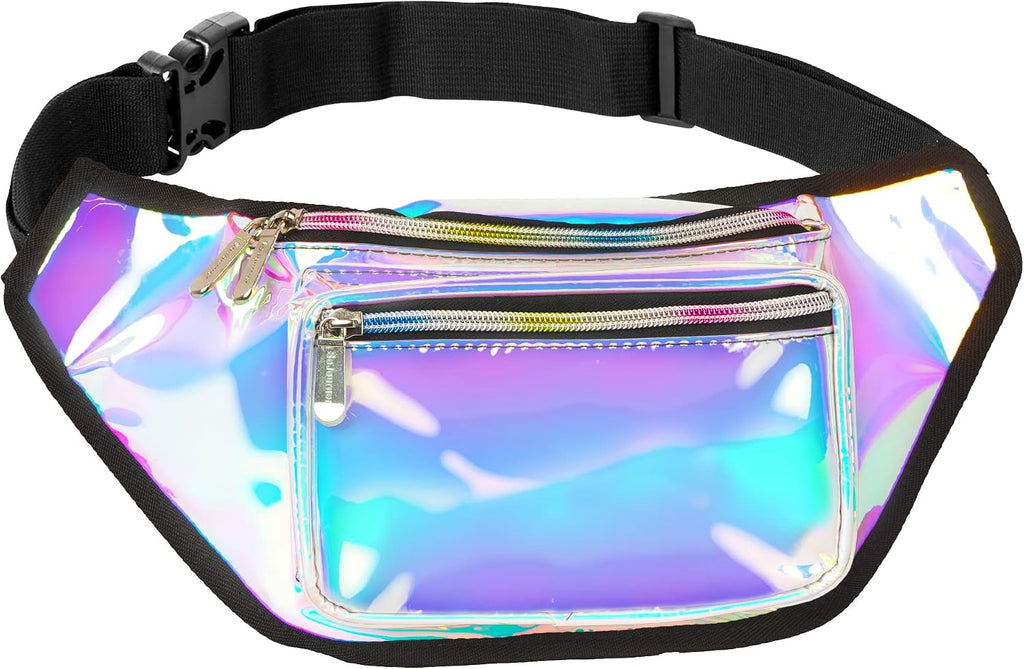 SoJourner Waterproof Holographic Fanny Pack, Luminous Holographic Blue