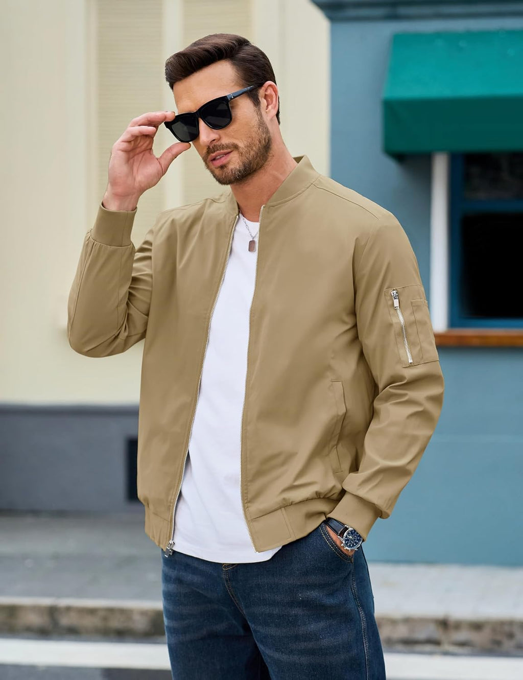 MAGCOMSEN Men's Bomber Jacket Lightweight Windbreaker Spring Fall Jacket