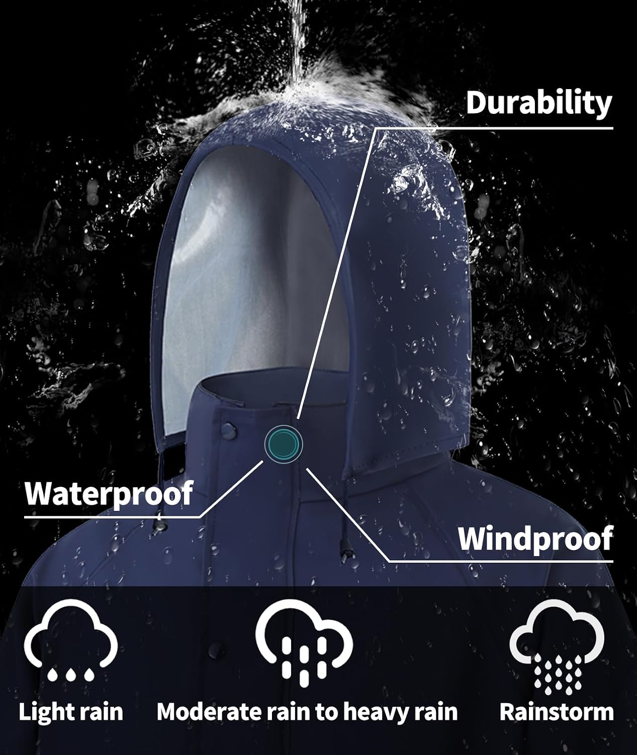 RainRider Rain Suits for Men Women Waterproof Reflective Rain Coat Bib Pants for Safety Heavy Duty Rain Gear Fishing