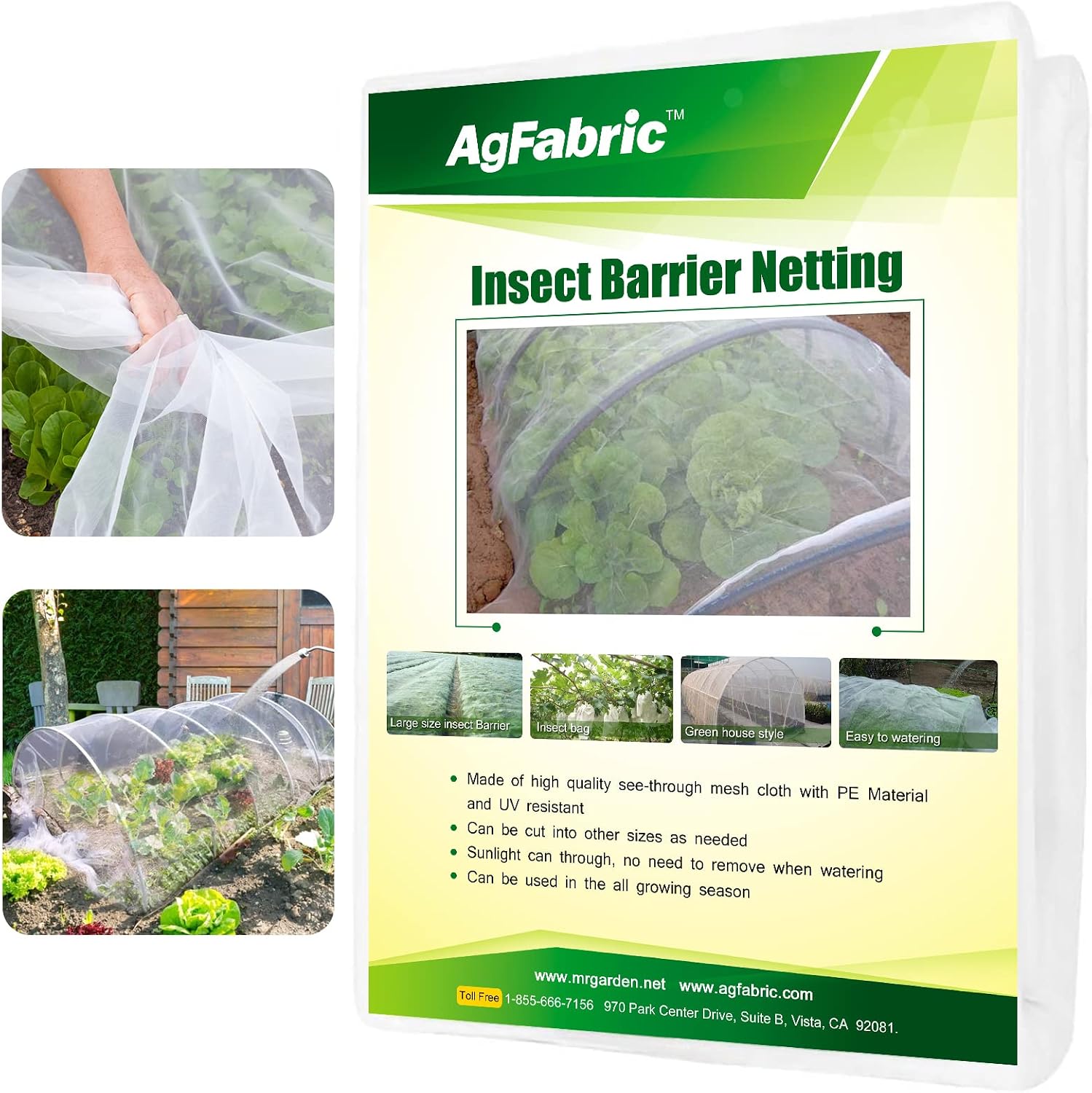 Agfabric Garden Netting 8.2'x9.8' Insect Pest Barrier Netting for Garden Protection,Plant Cover Row Cover Mesh Netting for Vegetables Fruit Trees and Plants,White