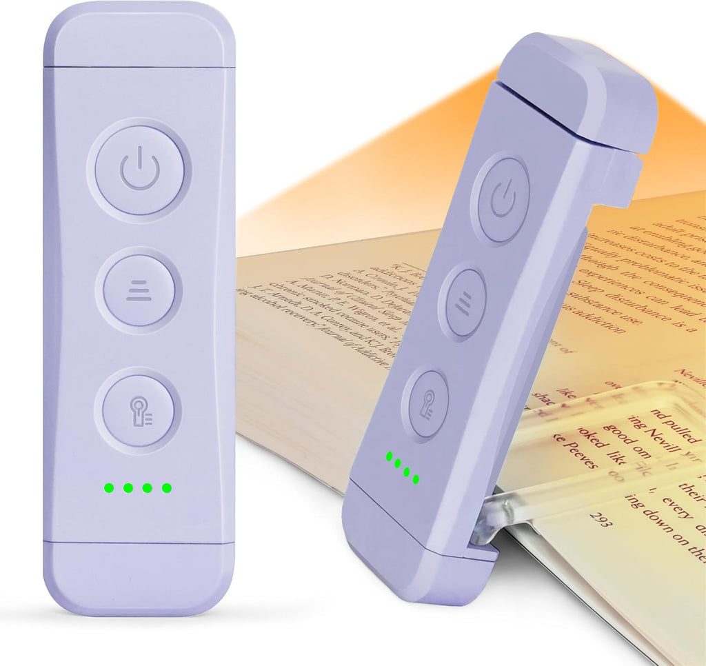 Glocusent USB Rechargeable Book Light, Portable Clip-on LED Reading Light