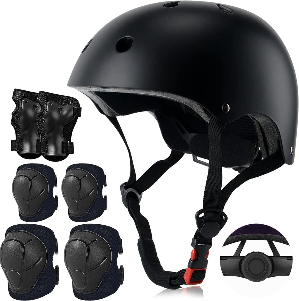 Kids Bike Helmet Set, CPSC Certified with Knee Pads Elbow Pads Wrist Guards,Adjustable Helmet for Ages 3-5-8-15 Toddler Kids&Youth,Bicycle Skateboarding…