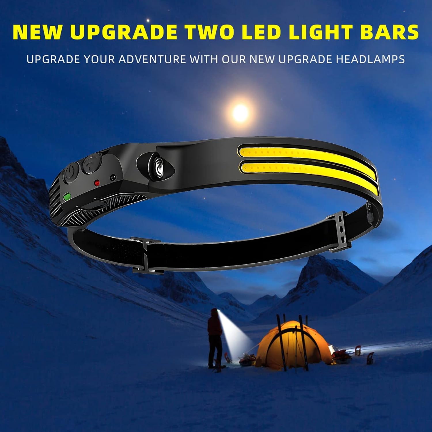 Beccason LED Headlamp Rechargeable 6PCS - 230° COB Super Bright Head Lights for Forehead, Hard hat Light for Adults, USB C Headband Flashlight for Work, Hiking, Running, Camping Essentials Gear