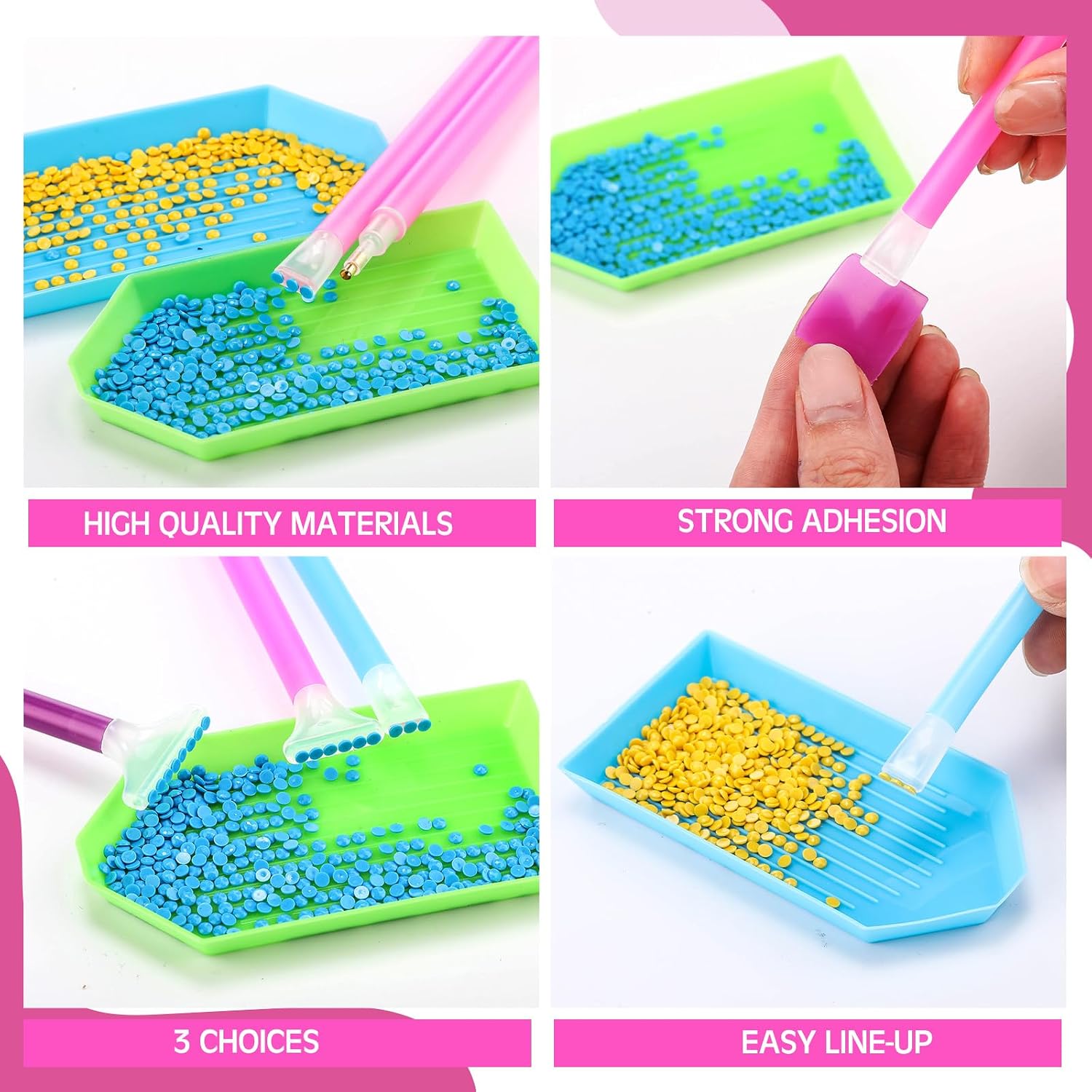 Affrolling 90 Pcs Diamond Art Tools, Drill Pens Trays Glue Clay