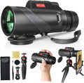 80x100 Monocular Telescope for Smartphones - High Powered HD Monocular with Tripod & Adapter, Low Light Vision for Adults - for Wildlife, Bird Watching, Hunting, Hiking
