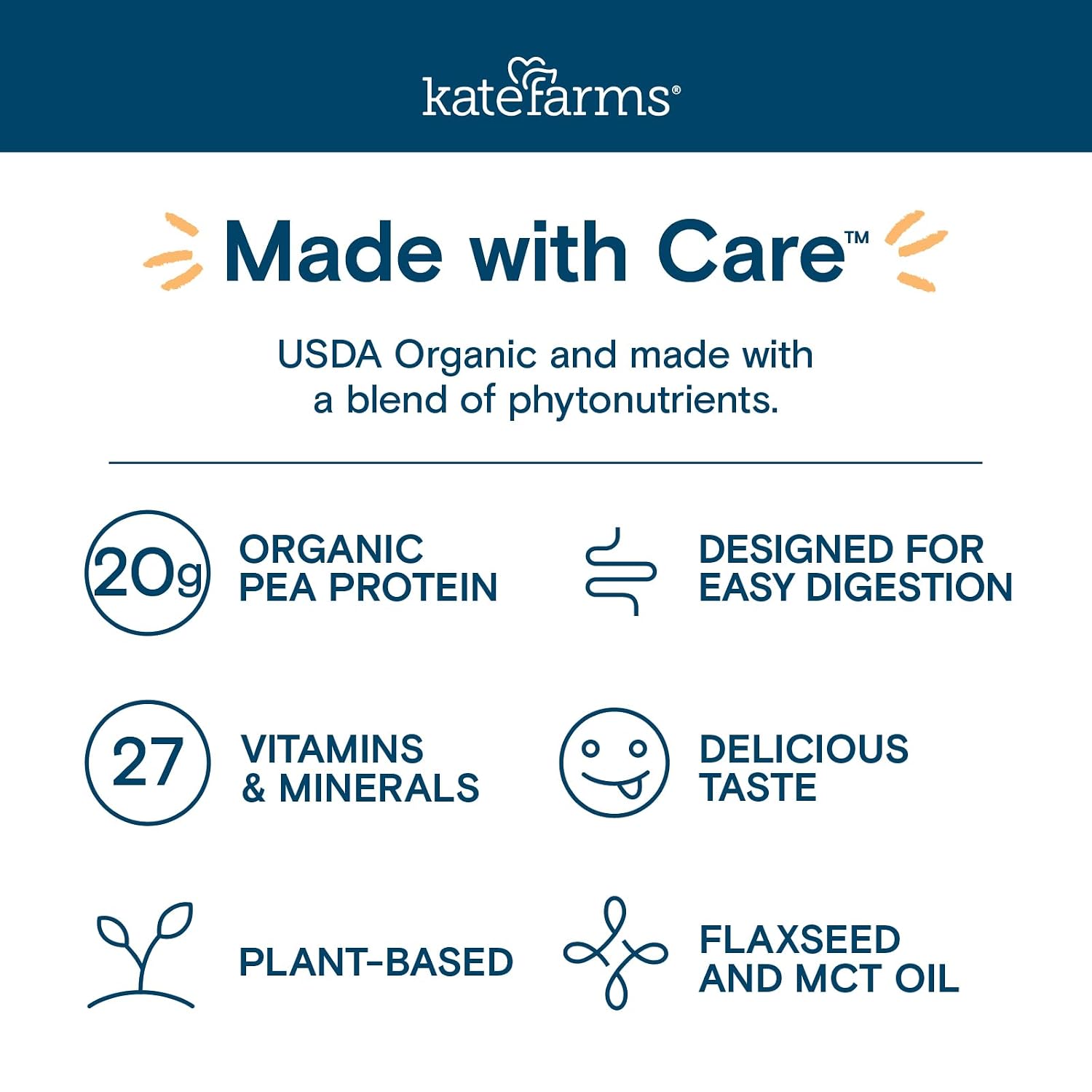 KATE FARMS Organic 1.4 High Calorie Shake, Strawberry, 20g Protein, 12 Pack