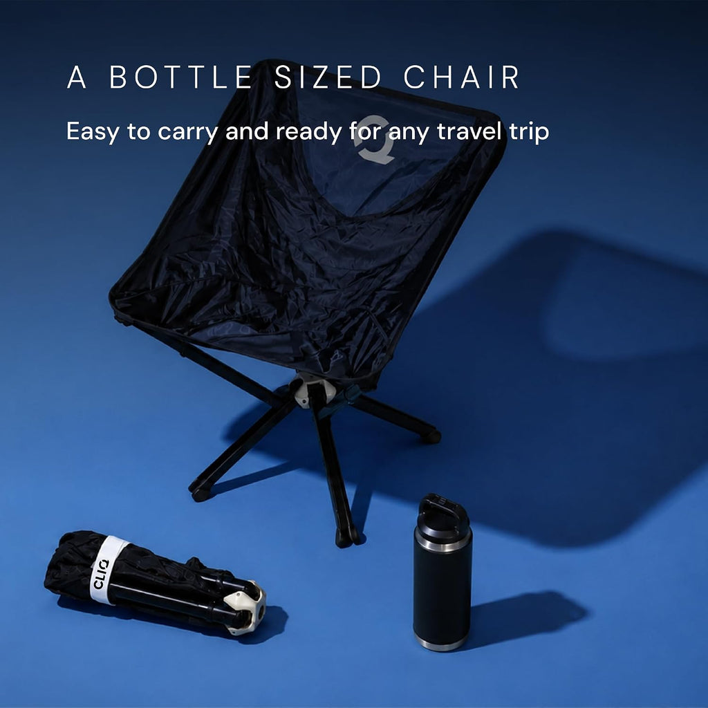 CLIQ ClassiQ 2-Pack Low-Back Camping Chairs with Free Carry Bag, Black