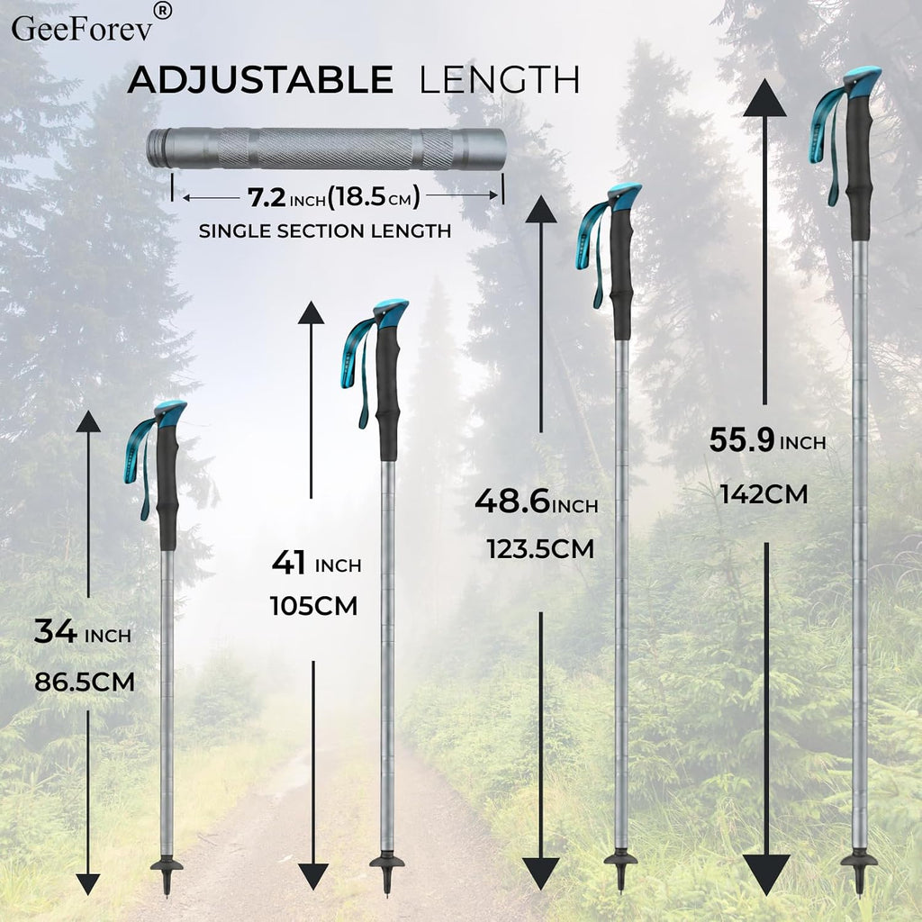 Multi-Functional Ultralight Trekking Pole, Tactical Walking Stick, Collapsible Trekking Hiking Pole (fits 4'7" - 6'3")