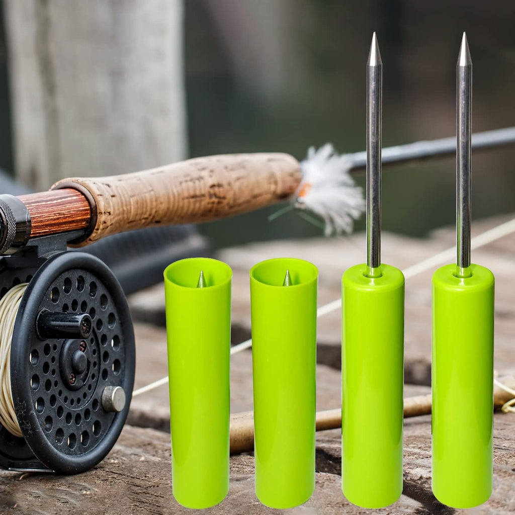 Fishing Rod Holder, 4 Pack Fishing Pole Holders Ground, Rod Holders for Bank Fishing, Beach Support Stand Reinforced PVC, 4 Free Alarm Bells
