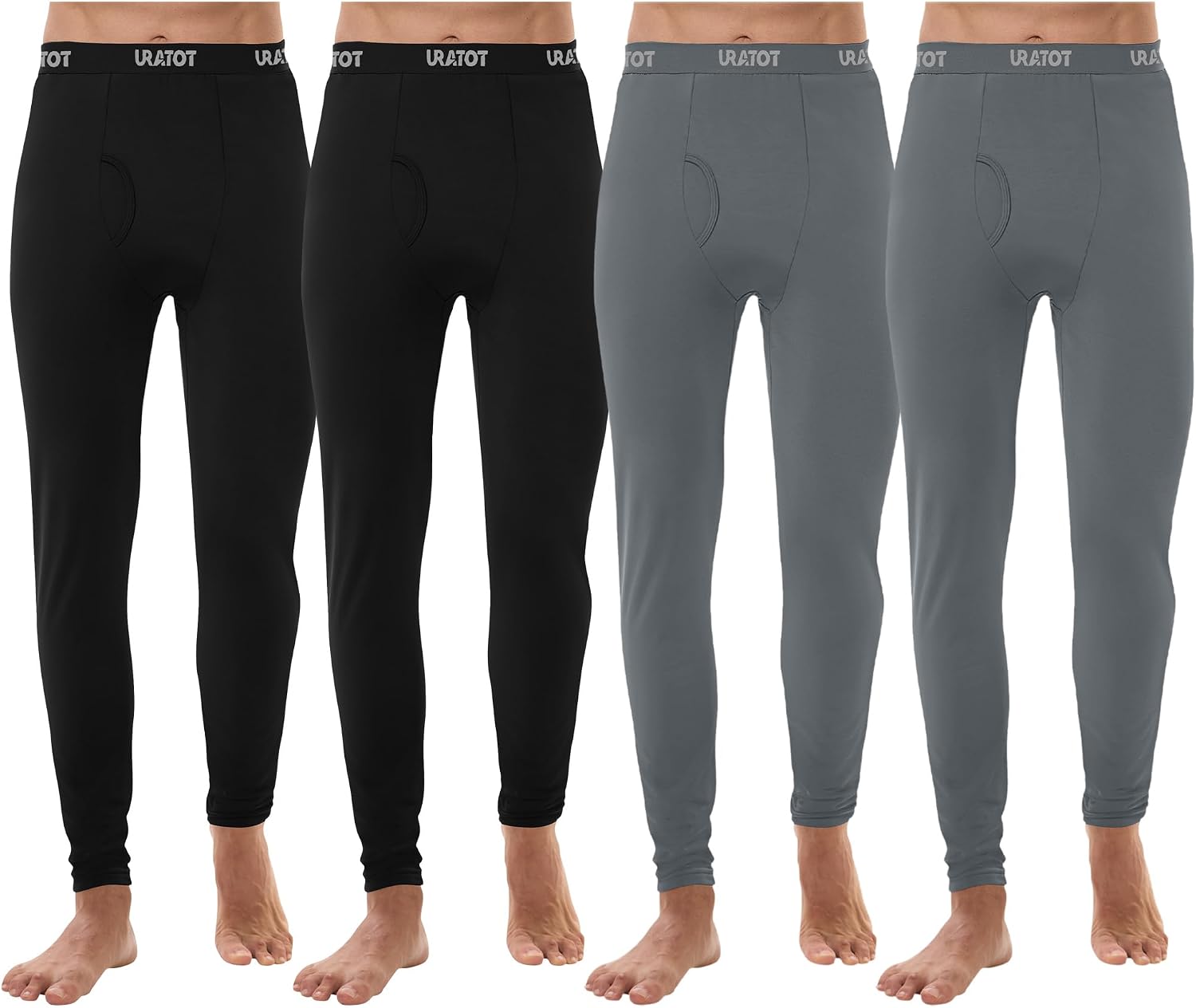 URATOT Men's Thermal Underwear Bottom Fleece Long Johns for Men Soft Warm Base Layer Thermal Pants for Cold Weather