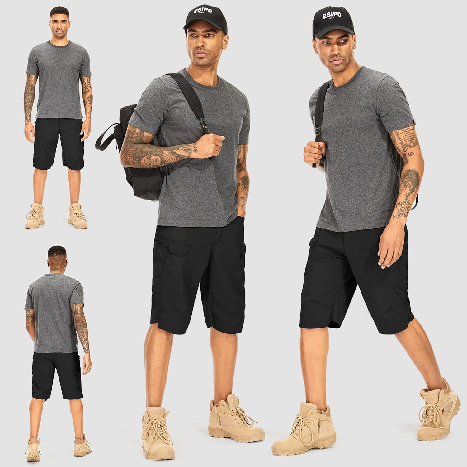 Mens Work Shorts Cargo Tactical Outdoor Wear Resistant Hiking Tool Shorts