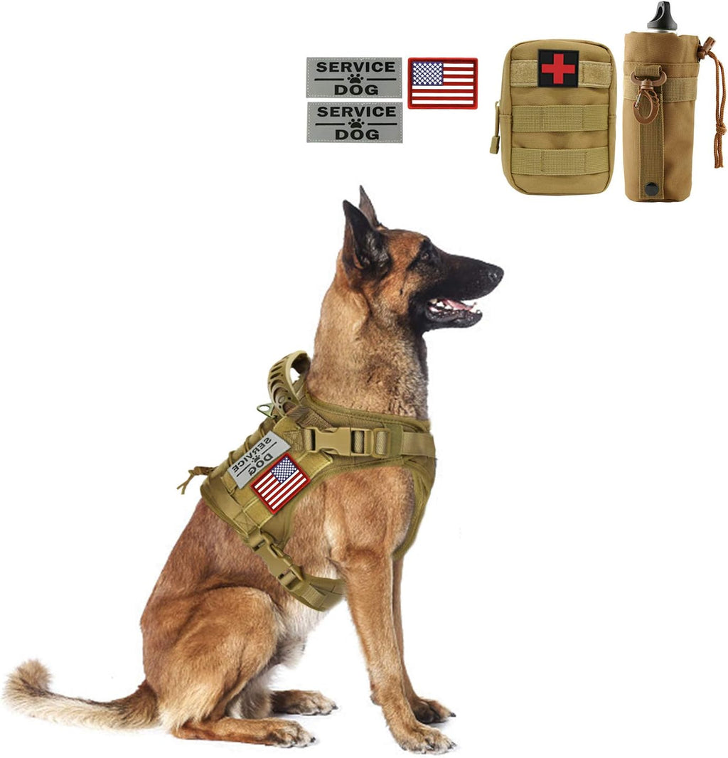 Tactical Dog Vest Training Outdoor Breathable Harness Military Pet Tactical Vest Detachable Pouches D Ring for Dog Leash