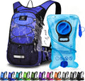 Mothybot Insulated Hydration Backpack Pack with 3L BPA Free Leak Proof Water Bladder, Large Storage Lightweight Hiking Daypack with Waist Pouches & Cooler Layer, for Running, Biking, Camping, Festival