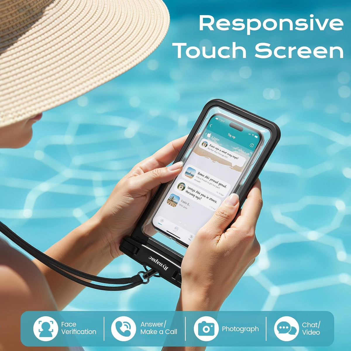 Rynapac Waterproof Phone Pouch 2 Pack, Waterproof Phone Case, [Up to 8.5'']