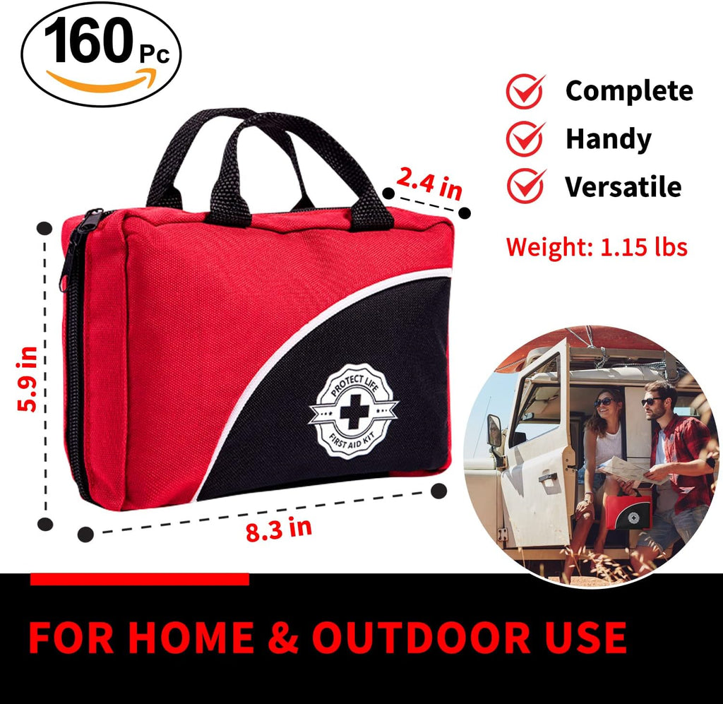 Protect Life Survival First Aid Kit for Home/Business, Camping Kits 160pcs