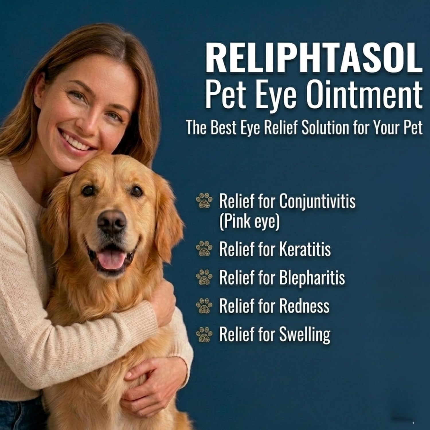 Pet Eye Cream – Vet-Formulated Dog Eye Infection Treatment, Pink Eye Relief, Conjunctivitis Relief, Dry Eyes &amp; Red Eye, Tear Stain Remover for Dogs, Cats, Cattle, Sheep, Horses – 1 Tube