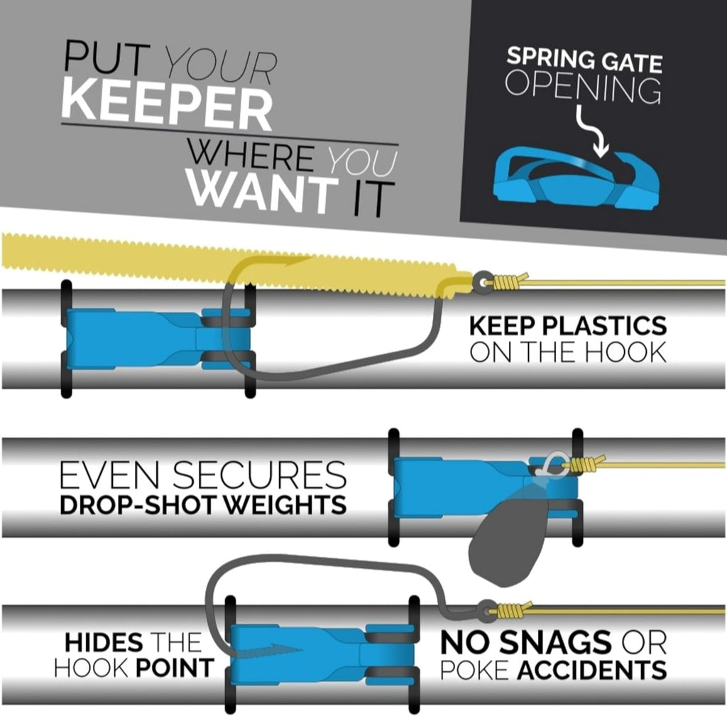 FinMan 5-Pack STOW | Rod Mounted Tackle & Hook Keeper For Fishing Rods | Keeps Drop Shot Weights Secure & Hooks Safe and Sharp