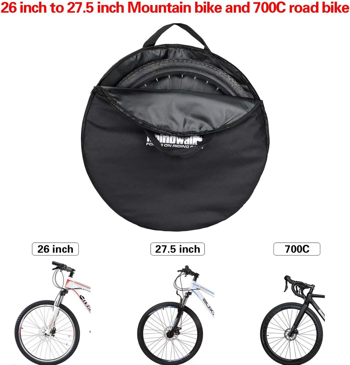 Rhinowalk Bike Wheel Bag Wheelset Carrying Bag 26 to 29 inch MTB Mountain Bike/700C Road Bike Wheel Travel Case