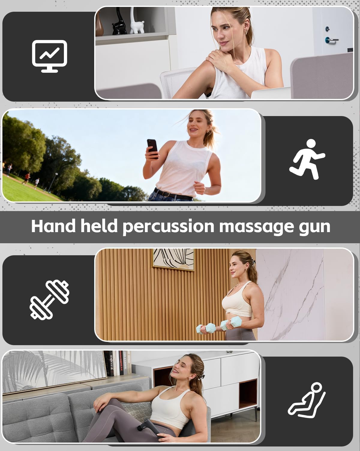 3-in-1 Detachable Mini Massage Gun Deep Tissue with Extension Handle