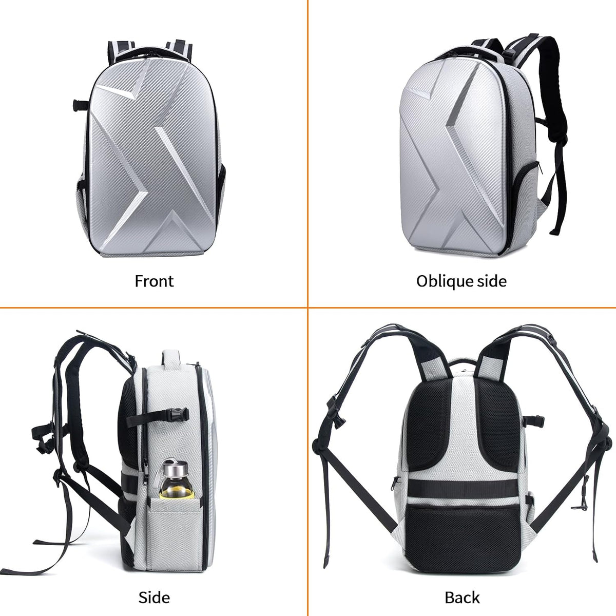 Camera Backpack Hard Shell Imitation Carbon Fiber DSLR, Waterproof Shockproof w/15.6" Lap Comp for Photo, Travelers & Daily.