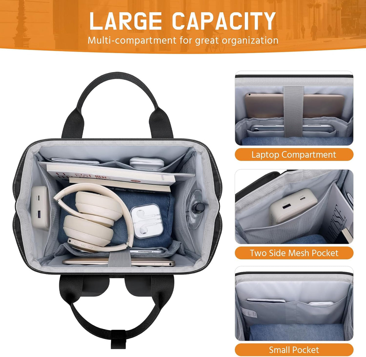 Maelstrom Laptop Backpack for Women Men, 15.6-17.3" Waterproof Travel Bag