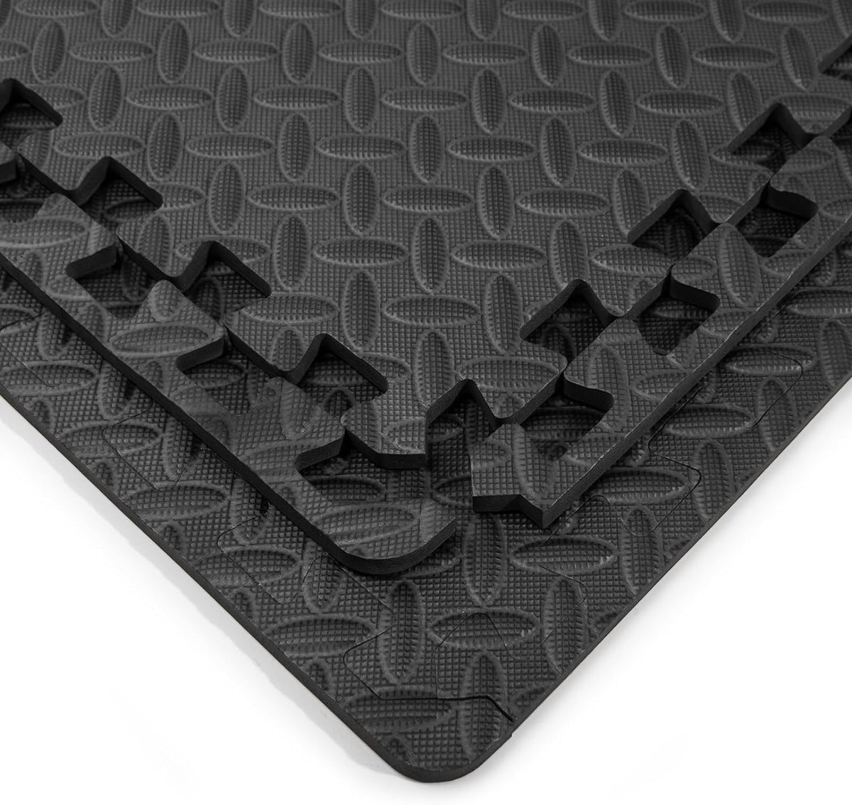 Art3d EVA Puzzle Exercise Mats, 24"x24", 1/2" Thick,12-Pack,Black