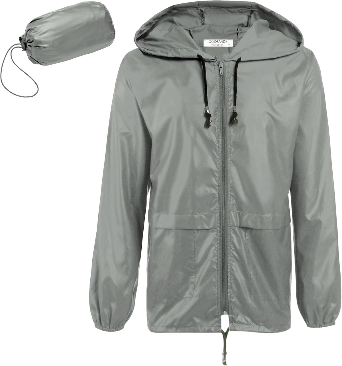 COOFANDY Mens Packable Rain Jacket Lightweight Waterproof Raincoat with Hood Outdoor Rain Gear Travel Hiking Cycling