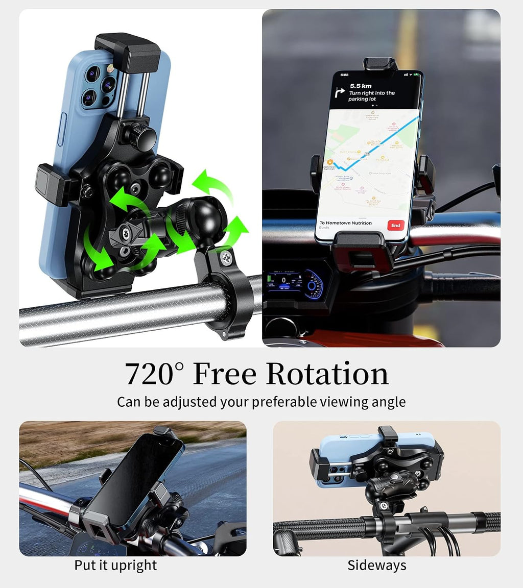 Kewig Motorcycle Phone Mount with Vibration Dampener & Secure Lock