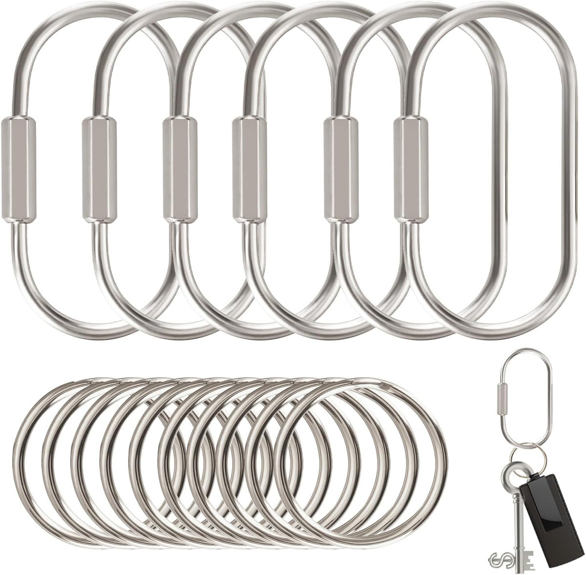 Muitcdo Brass Key Rings Bulk, Key Chain Organizer Holder for Men Women with Secure Screw Locking