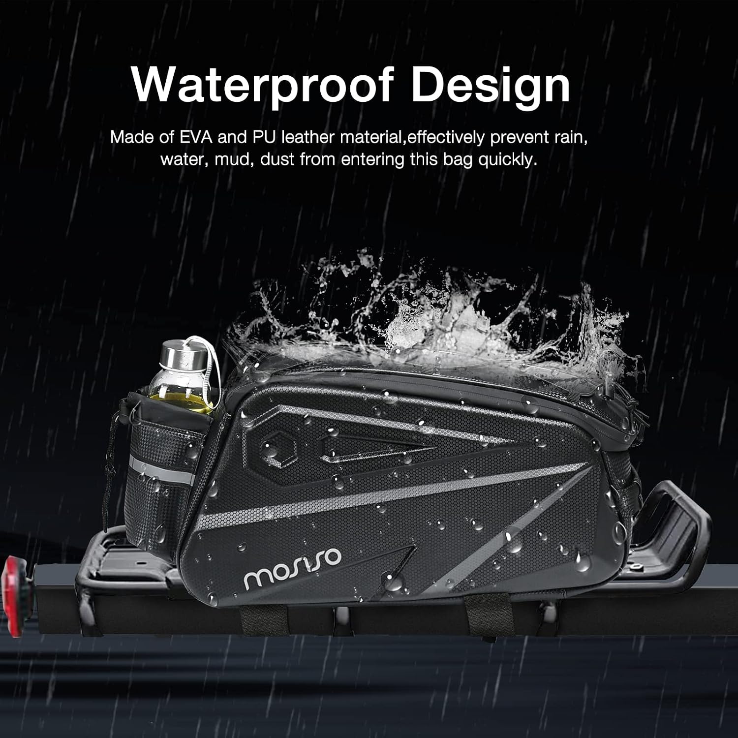 MOSISO Bike Rack Bag, Waterproof Bike Rear Rack Handbag Bicycle Trunk Bag