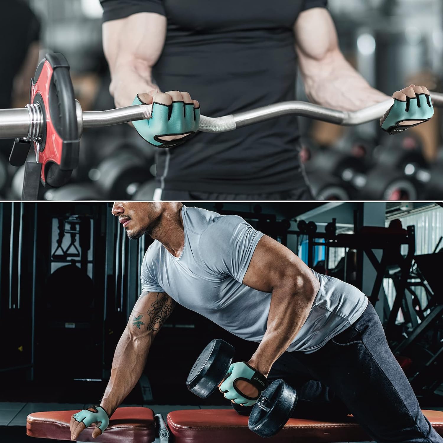 Short Workout Gloves for Women Men, Weight Lifting Gloves Full Palm Pads