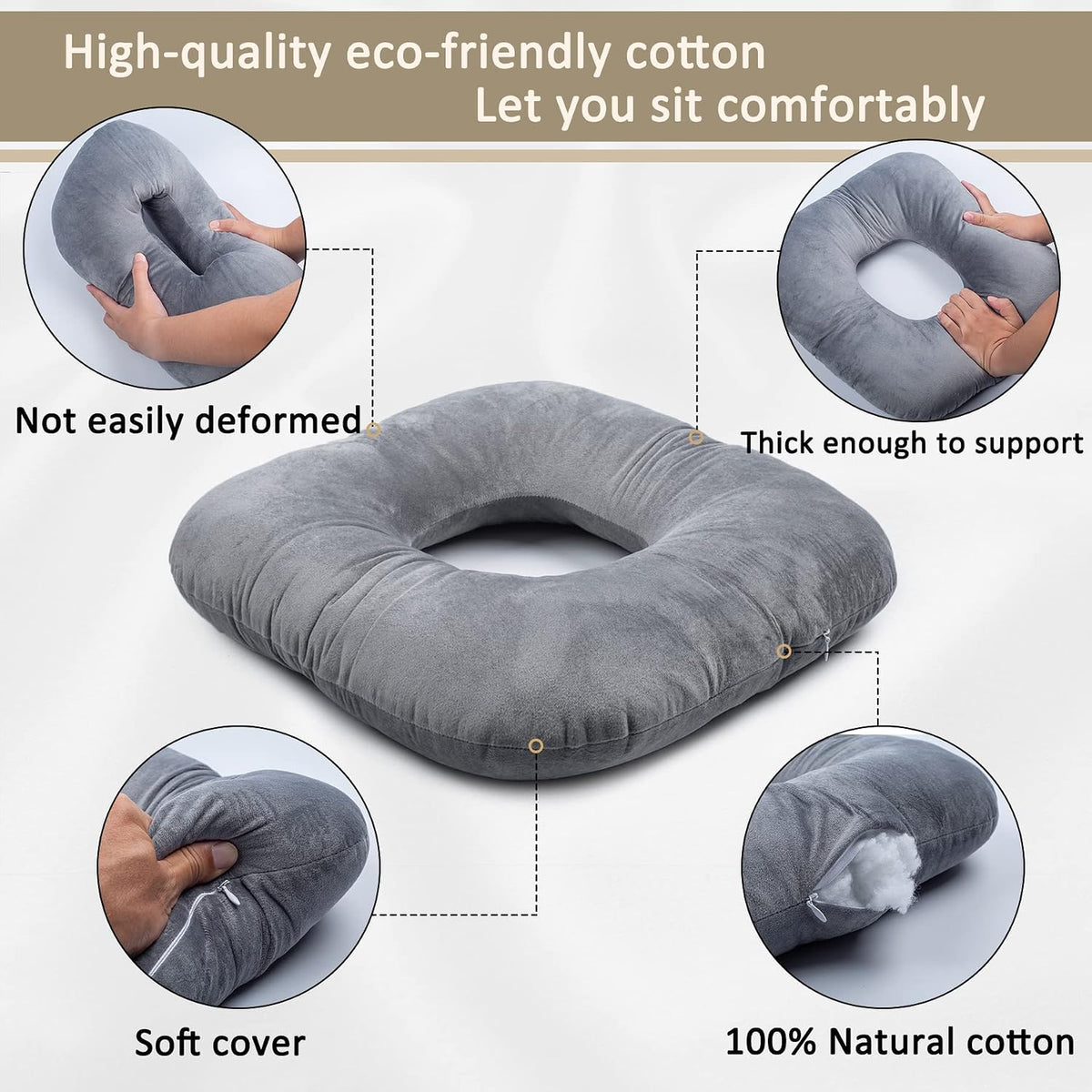 Hshbxd Donut Pillow, Tailbone Cushion for Wheelchair, Office and Travel
