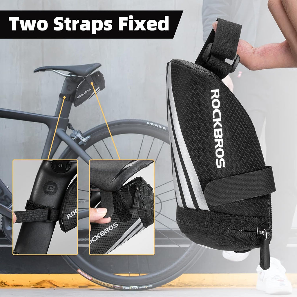 ROCKBROS Small Saddle Bag Bike Seat Bag Under Seat Cycling Storage Pouch