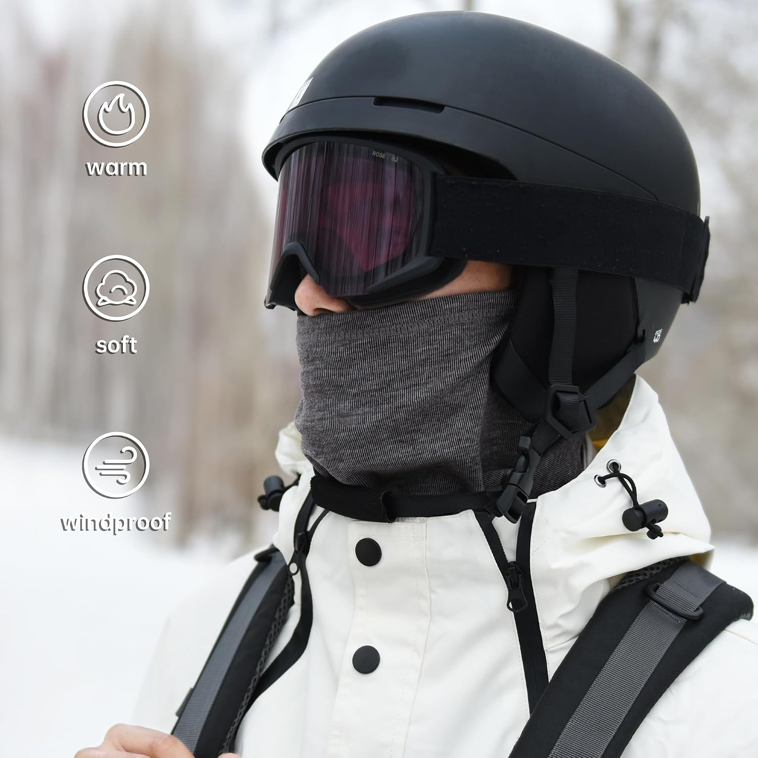 Winter Neck Gaiter Warmer, Soft Face Mask Scarf for Skiing Cycling