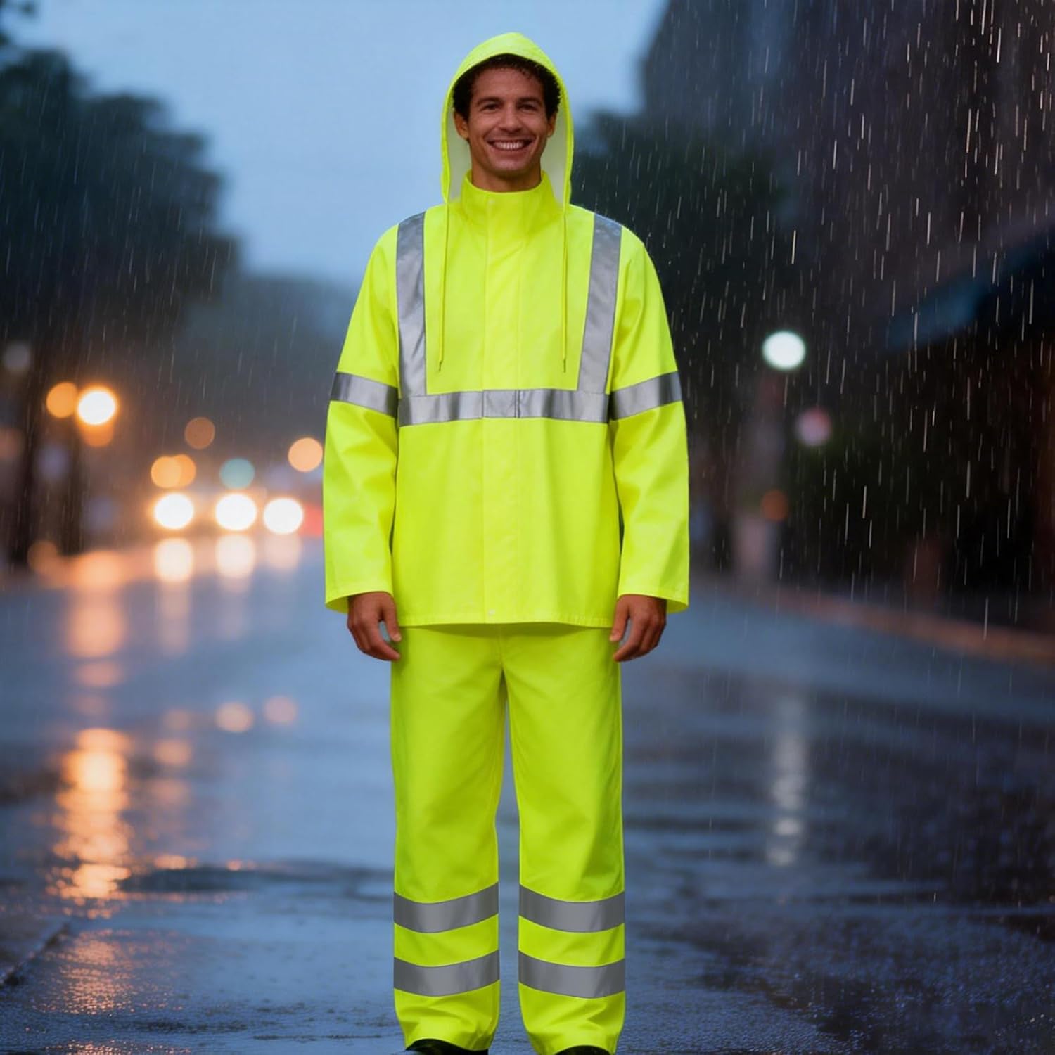 High Visibility Rain Pants, Hi Vis Rain Gear, Yellow, 4XL-5XL